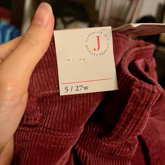 Red Corduroy High Waist Pants - Picture 7 of 7